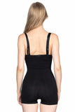 Black  2058 Chest Open Short Leg Length Corset