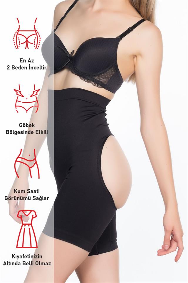 Black  2063 Butt Open Leg Corset
