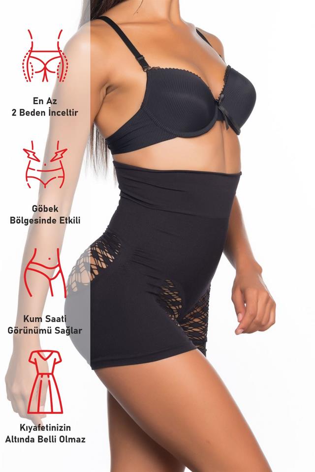 Schwarzes 2064 Butt Open Fancy Boxer Korsett