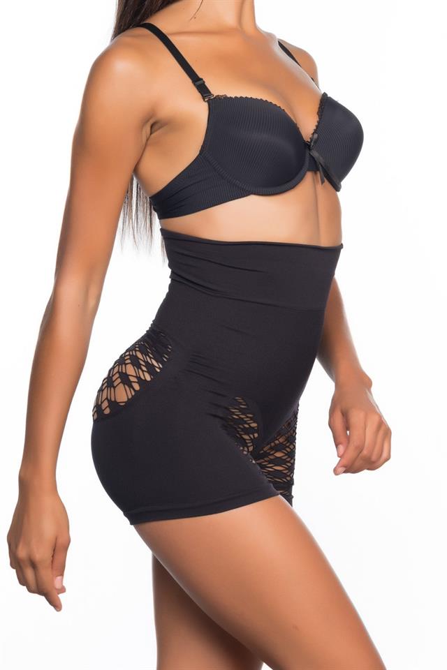 Schwarzes 2064 Butt Open Fancy Boxer Korsett