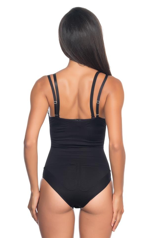 Black  2073 Slim Chest Open Pattern Body Corset