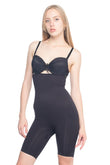 Black  2074 High Waist Pattern Double Long Leg Corset