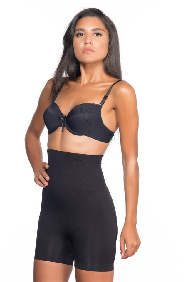 Schwarzes 2075 High Waist Muster Doppeltes Kurzes Bein Korsett