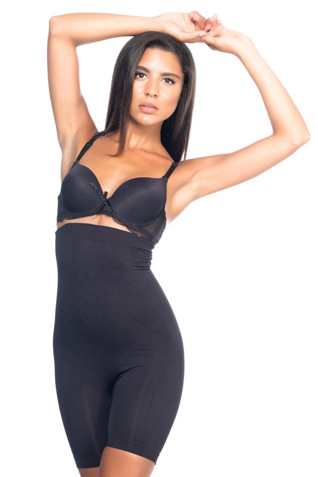 Schwarzes 2077 High Waist gemustertes Beinkorsett