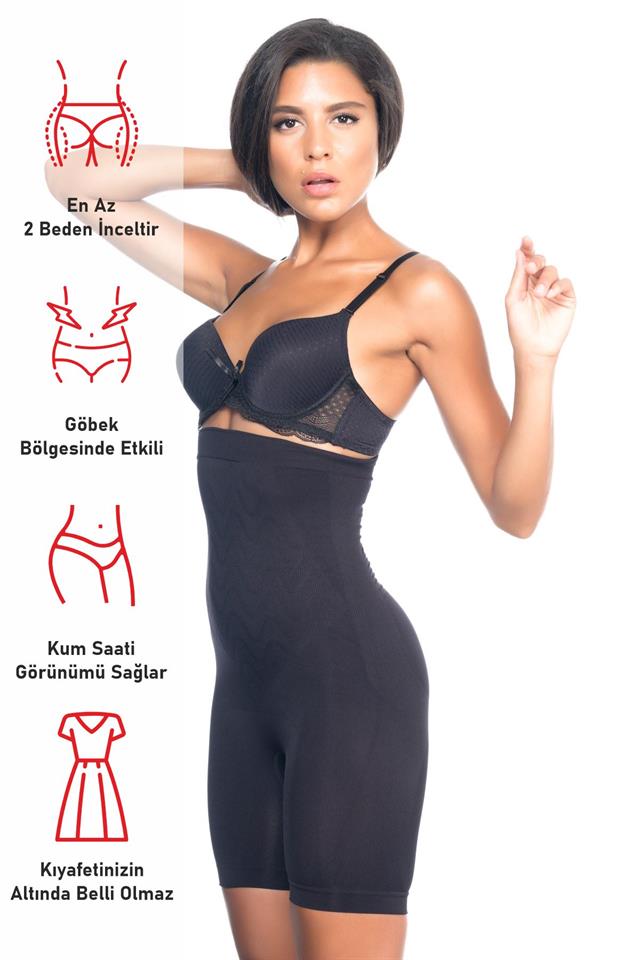 Schwarzes 2077 High Waist gemustertes Beinkorsett