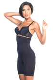 Black  2077 High Waist Patterned Leg Corset