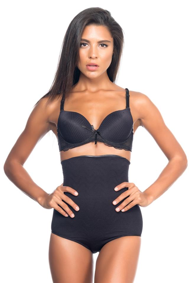 Black  2079 High Waist Pattern Double Slip Corset