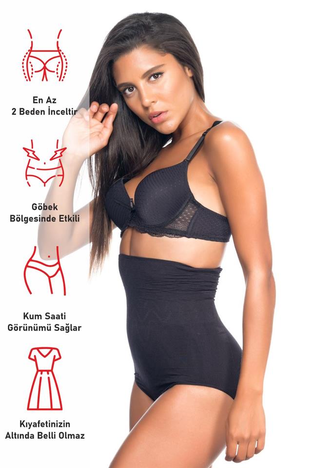 Black  2079 High Waist Pattern Double Slip Corset