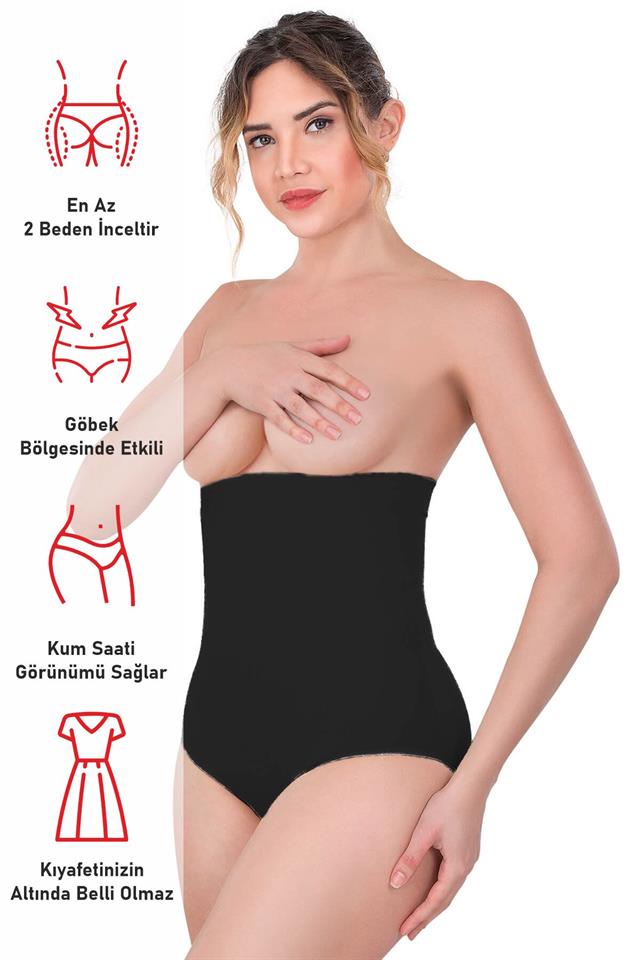 Black  2080 High Waist Snap Slip Corset