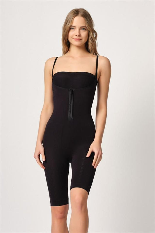 Black  2093 Front Padded Chest Open Leg Corset