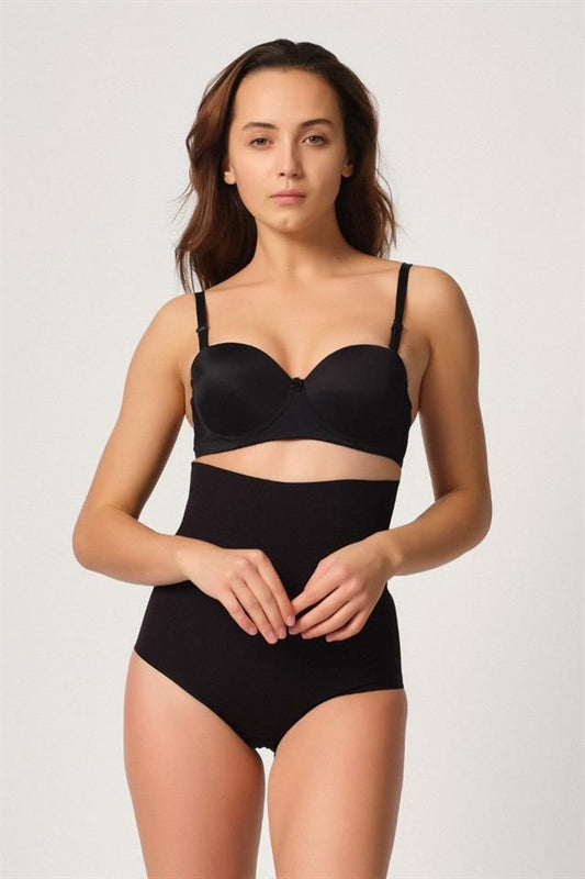 Black  2708 Laser High Waist Cut Slip Corset