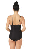 Black  2723 Laser Cut Chest Open Slip Corset