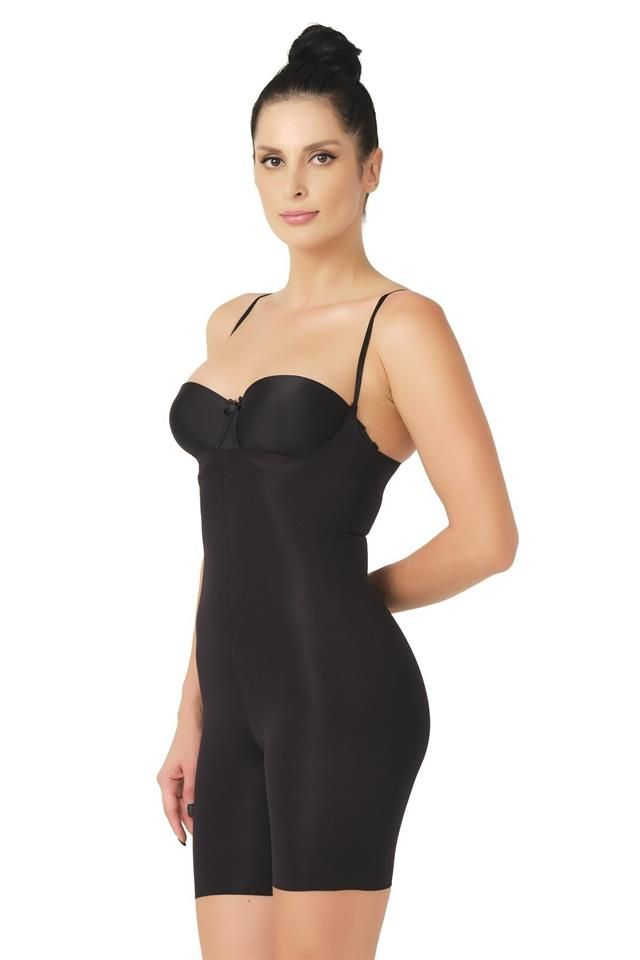 Black  2758 Laser Cut Chest Outdoor Boxer Corset