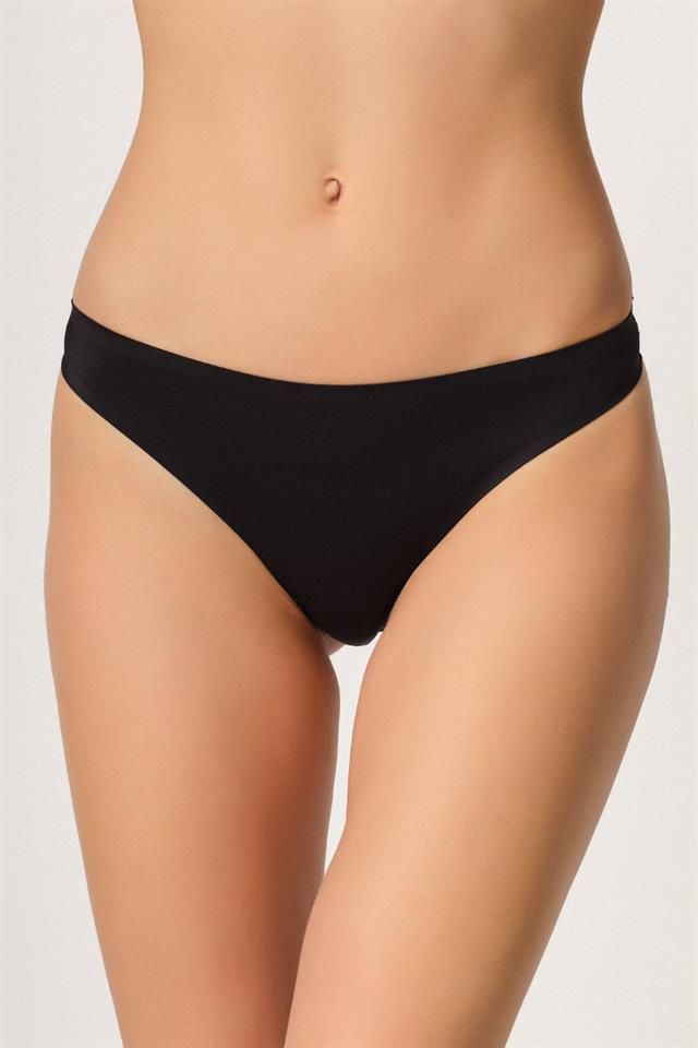 Black  2802 Bonding Laser Cut String Panties