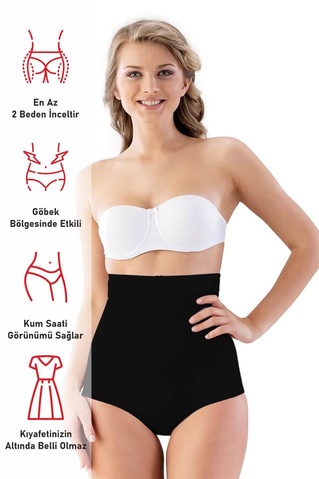 Black  2813 High Waist Slip Laser Corset