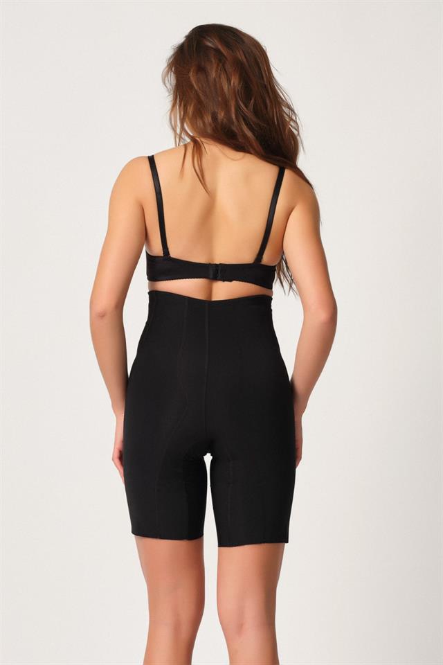 Black  2814 Double High Waist Boxer Laser Corset