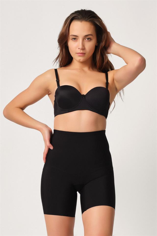 Schwarzes 2816 High Waist Boxer Laser Korsett