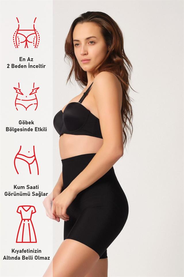 Schwarzes 2816 High Waist Boxer Laser Korsett