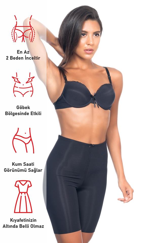 Schwarzes 2817 High Waist Leg Laser Korsett
