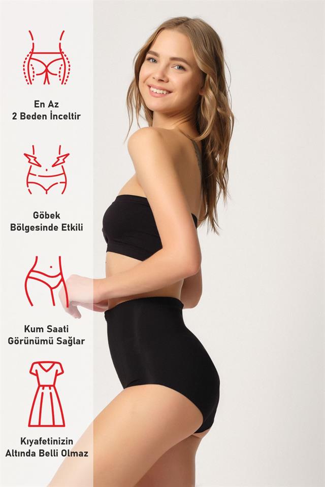 Black  2819 Slip Double Tummy Booster Laser Corset