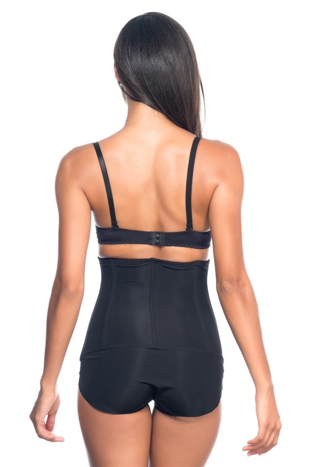Black  2824 High Waist Balen Aged Slip Laser Corset