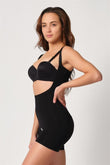 Black  2834 Chest Open Ferrule Lace Butt Length Laser Corset