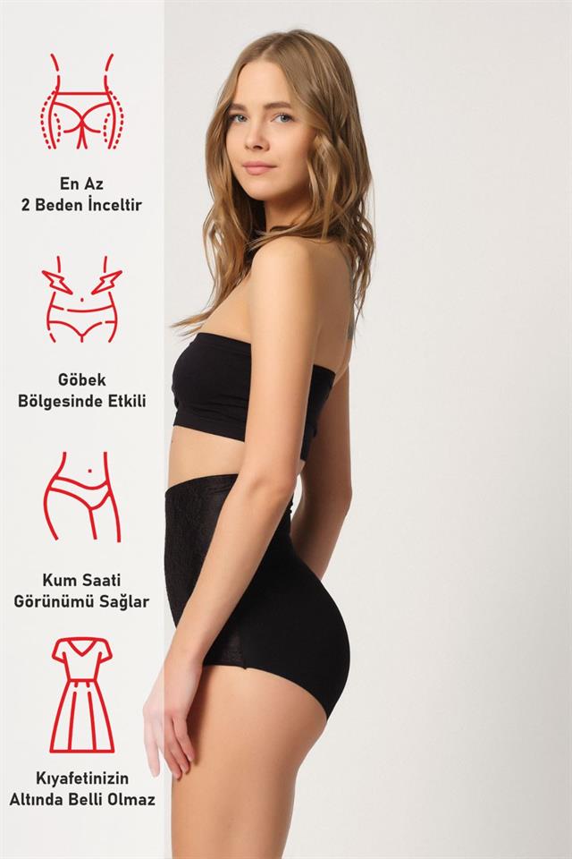 Black  2842 Laser Lace Slip Corset