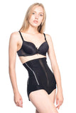 Schwarzes 2886 High Waist Lace Slip Laser Korsett