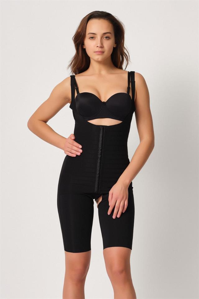 Schwarzes 2915 Weste Bodysuit Korsett mit Rücken