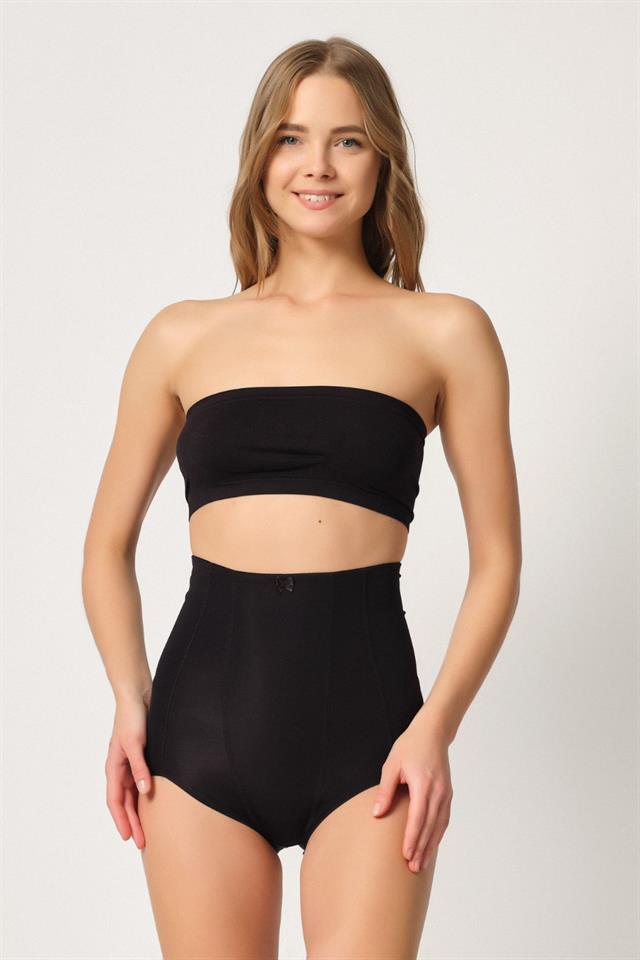 Black  2920 High Waist Abdominal Backed Slip Laser Corset
