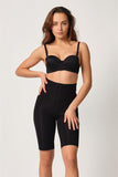 Black  2923 High Waist Knuckle Leg Laser Corset