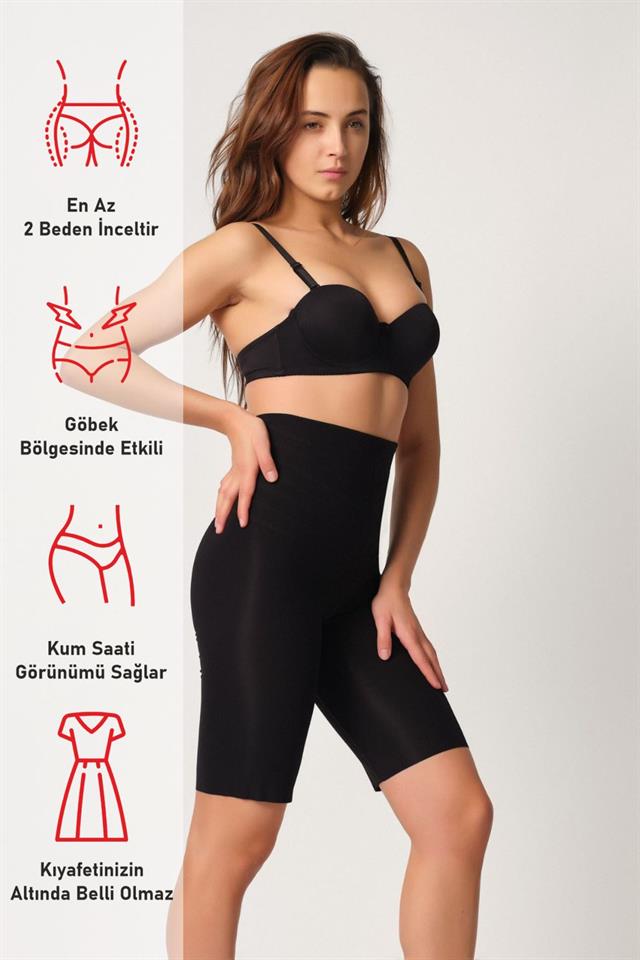 Schwarzes 2923 High Waist Knuckle Leg Laser Korsett