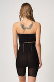 Black  2928 Laser Corset with Front Padded Lace Leg