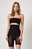 Black  2928 Laser Corset with Front Padded Lace Leg