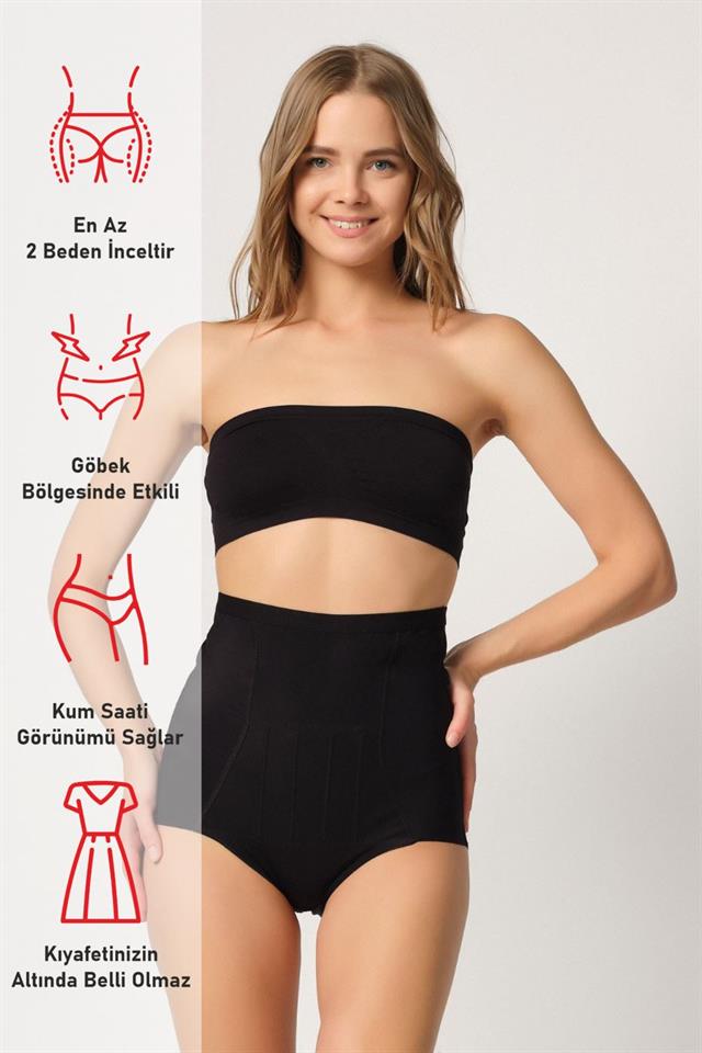 Schwarzes 2931 Bauchbalen-Rücken-Slip-Laserkorsett
