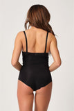 Black  2932 Double Belly Bow Backed Slip Laser Corset