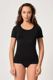 Black  5004 Soft Half Sleeve Tank Top