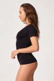Black  5004 Soft Half Sleeve Tank Top