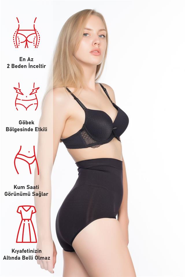 Black  7024 Slim High Waist Slip Corset