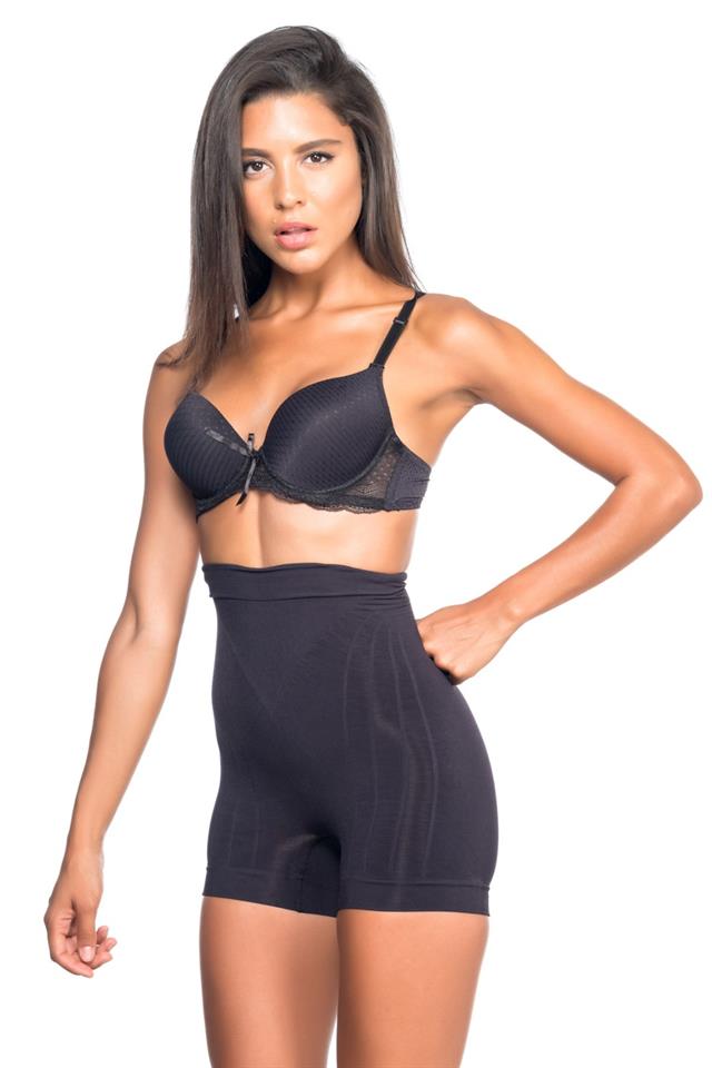 Black  7027 Slim Low Waist Boxer Corset