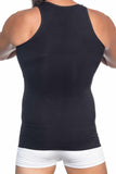Black  E1002 U Neck Men's Corset Tank Top
