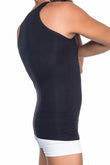 Black  E1002 U Neck Men's Corset Tank Top