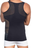 Black  E1006 Mesh Men's Corset Tank Top