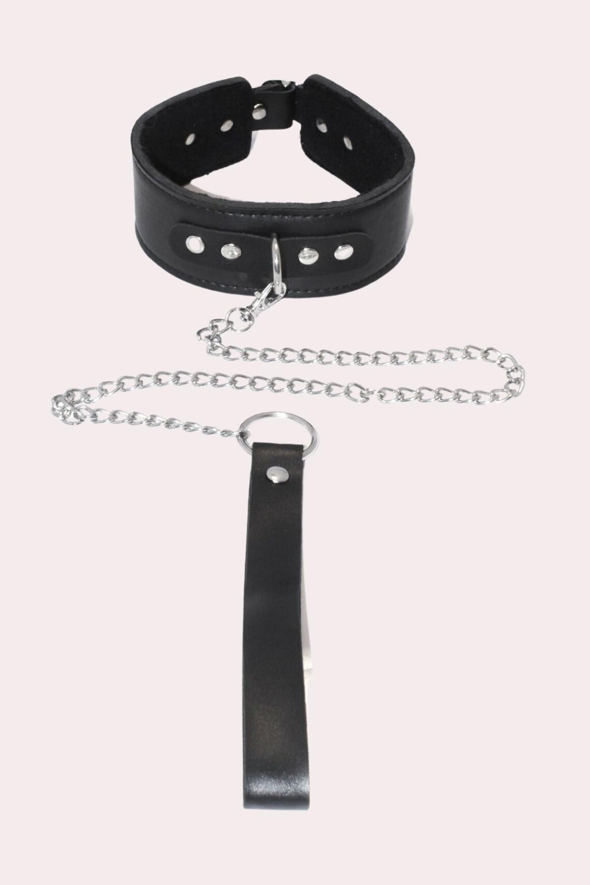 Schwarzes Geschirr, schickes Accessoire, Kunstlederleine 700543