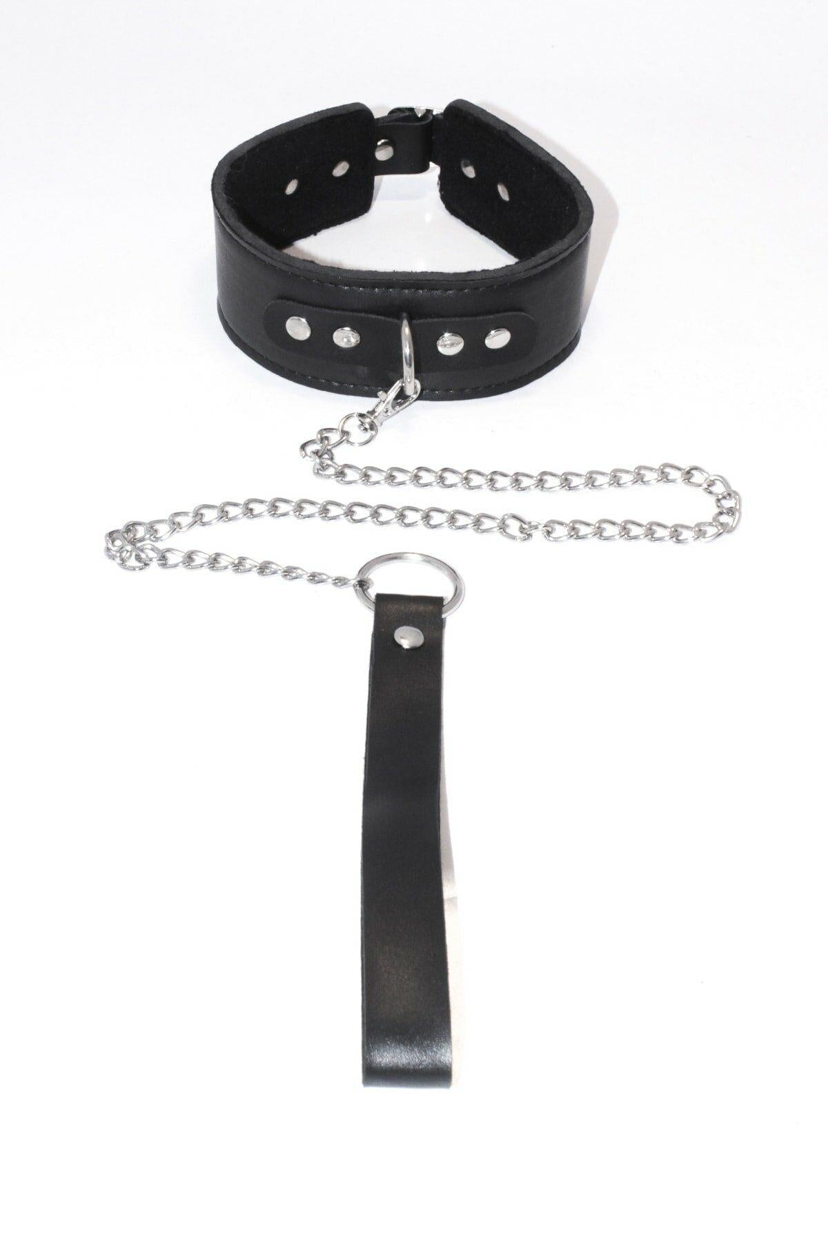 Schwarzes Geschirr, schickes Accessoire, Kunstlederleine 700543