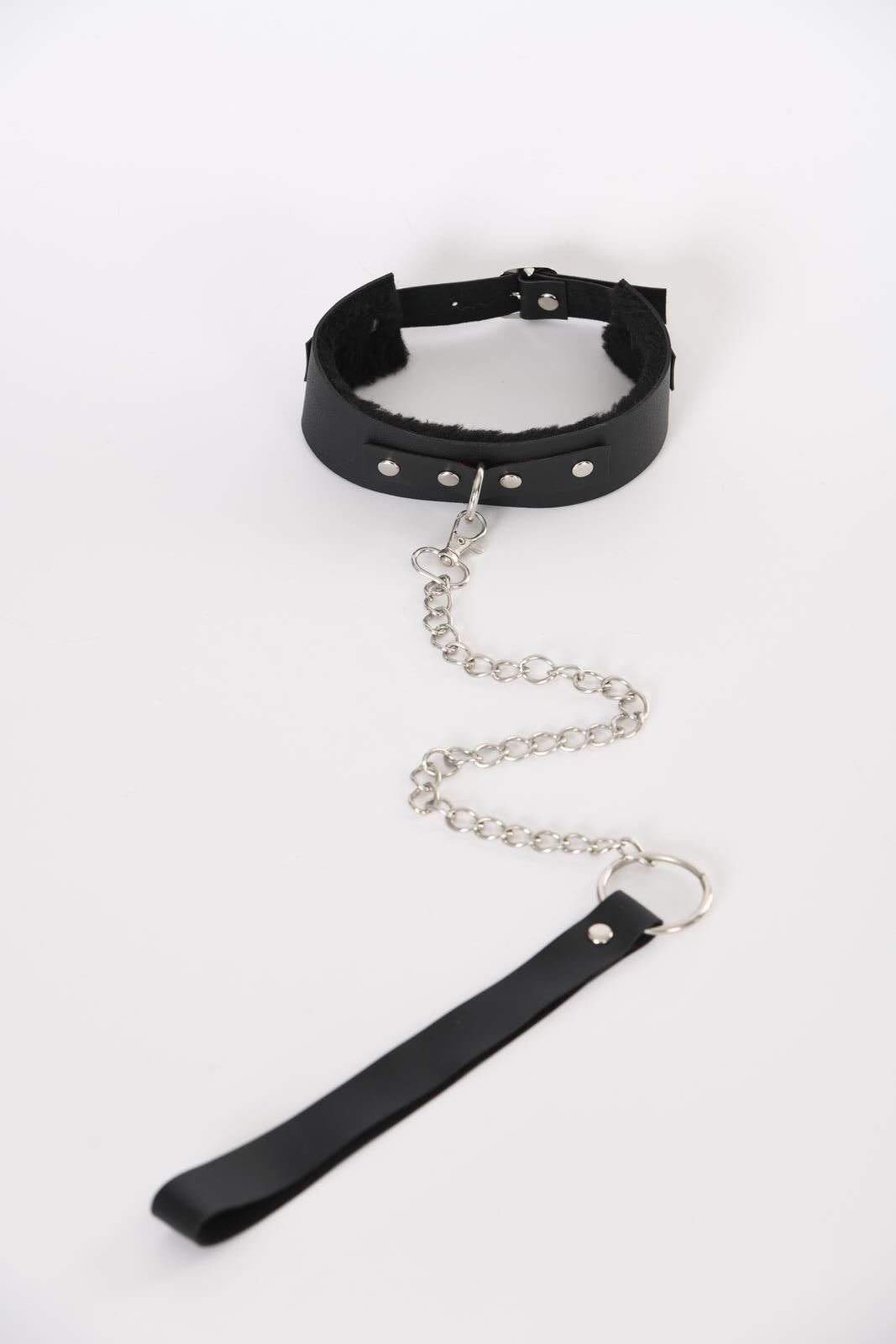 Schwarzes Geschirr, schickes Accessoire, Kunstlederleine 700543