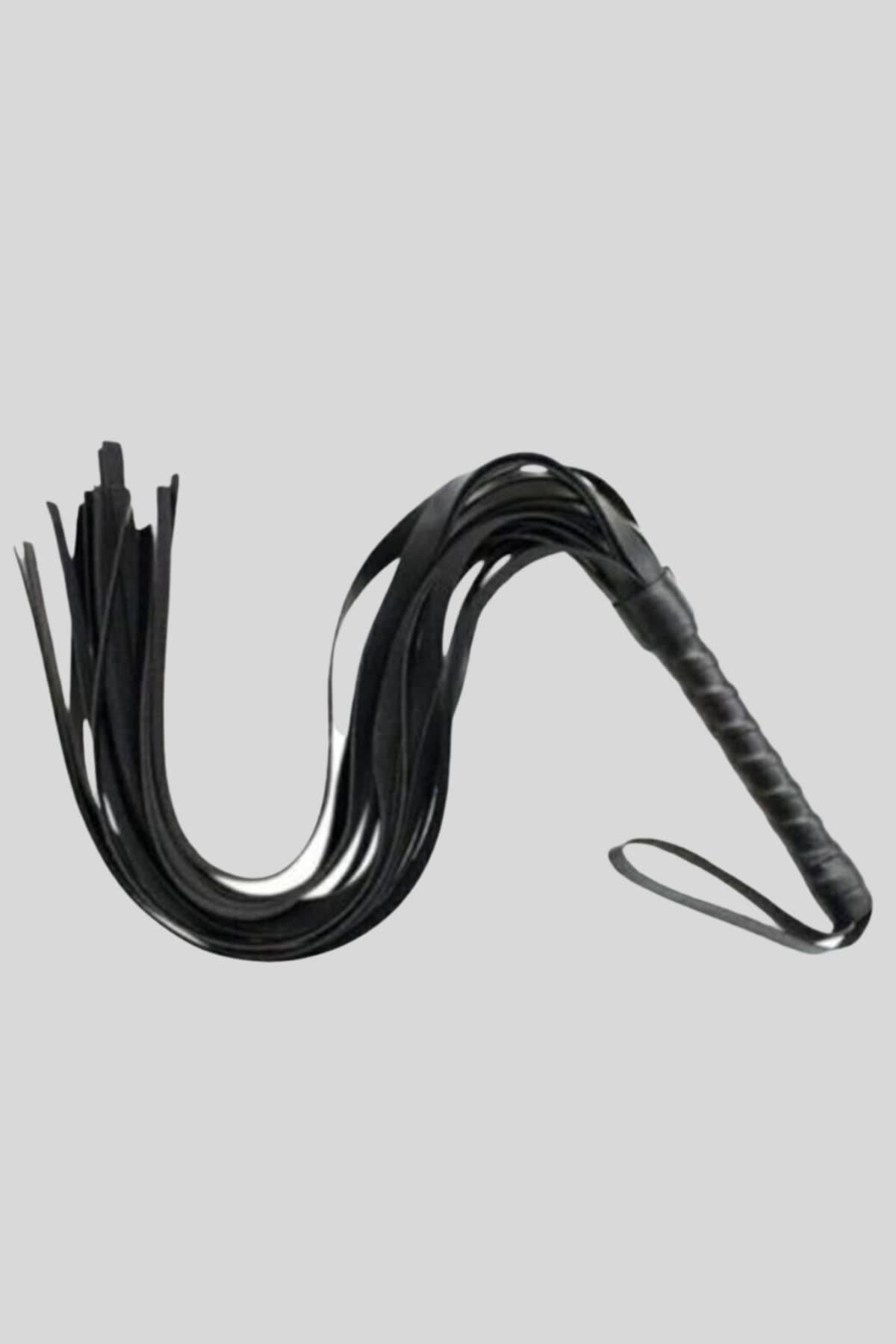 Schwarzes Geschirr Ausgefallenes Accessoire Kunstleder Einzelpeitsche H008