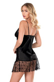 Black Short Satin Nightgown