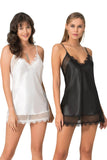 Black Short Satin Nightgown