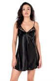 Black Short Satin Nightgown